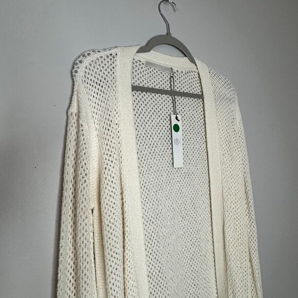 One Grey Day Los Angeles White Open Front Cardigan Women Size Small NWT - Picture 3 of 10